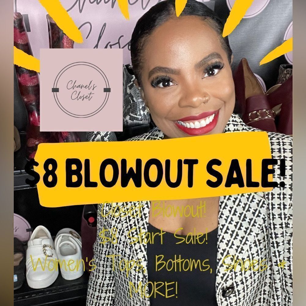 $8 BLOWOUT SALE! WOMEN’S TOPS, BOTTOMS, DRESSES & MORE! CHANEL’S CLOSET